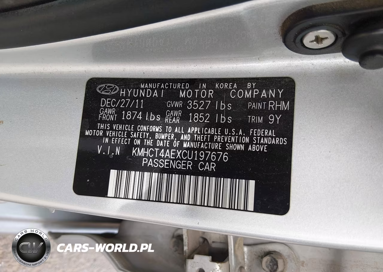2012 Hyundai Accent VIN:KMHCT4AEXCU197676 - 9