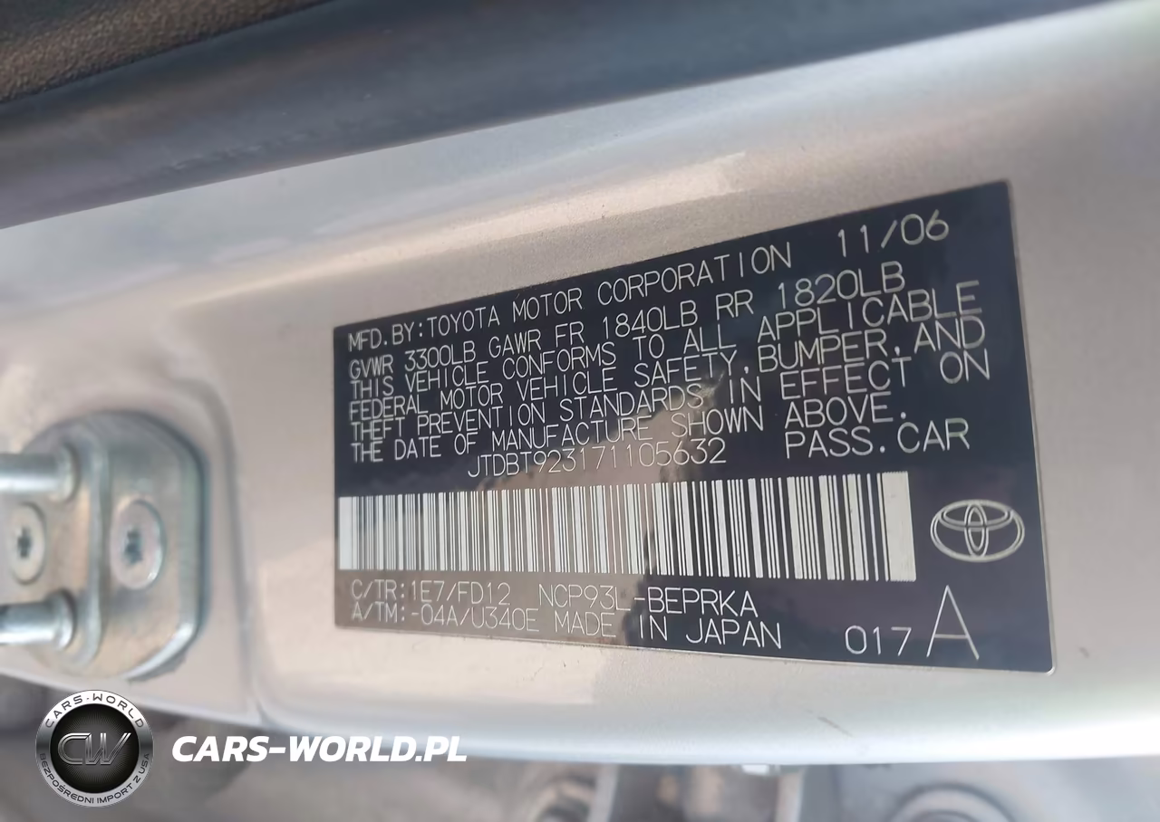 2007 Toyota Yaris VIN:JTDBT923171105632 - 9