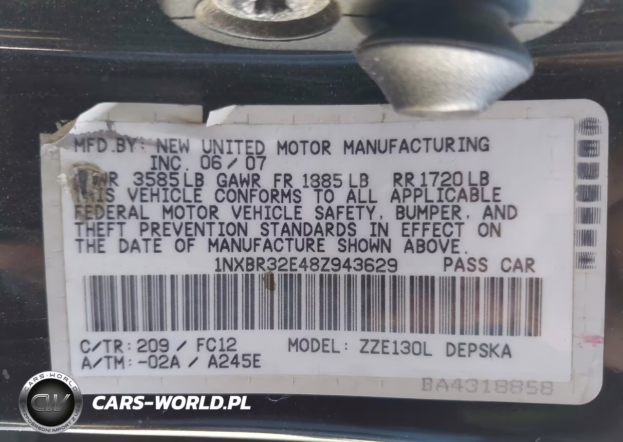 2008 Toyota Corolla S VIN:1NXBR32E48Z943629 - 9