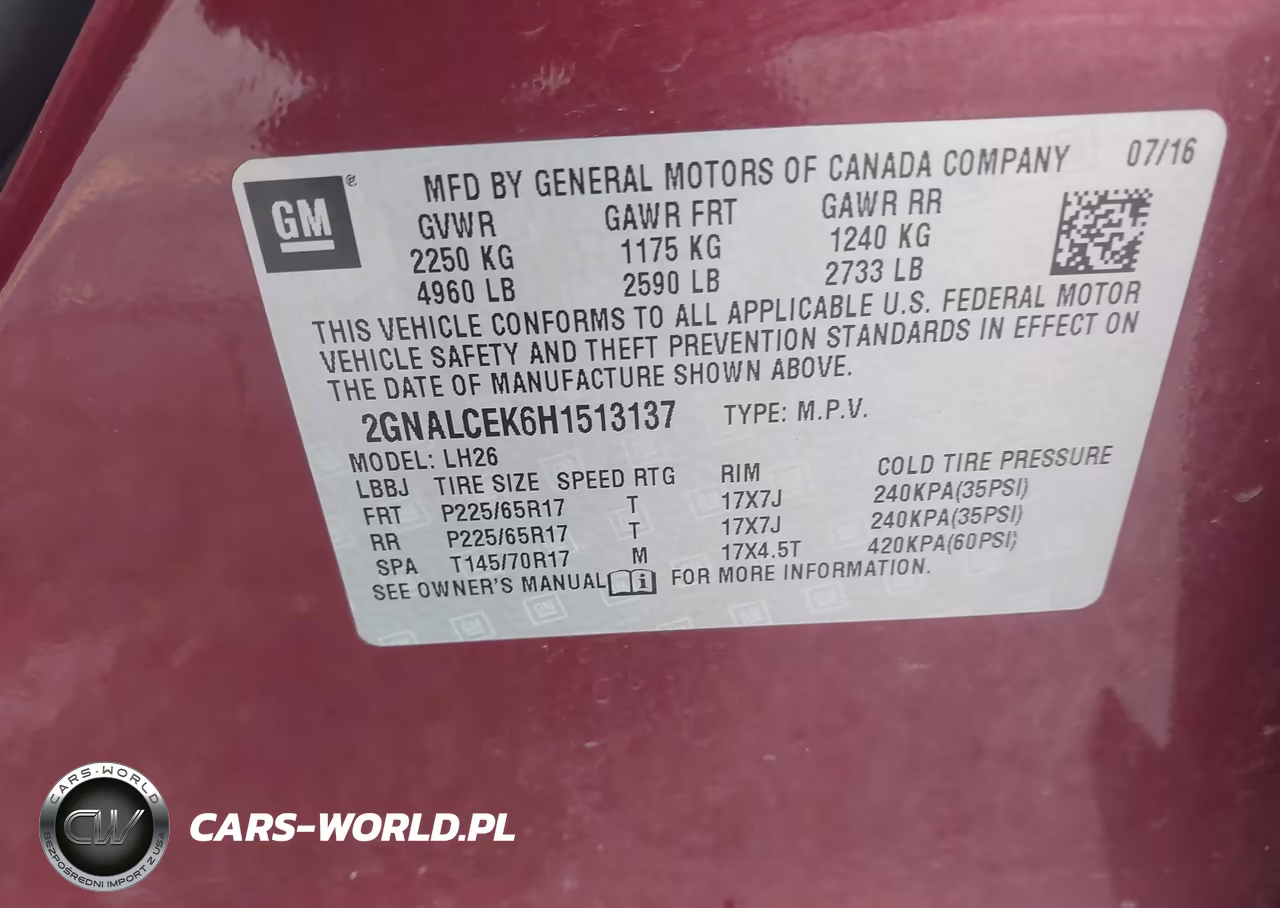 2017 Chevrolet Equinox Lt VIN:2GNALCEK6H1513137 - 9