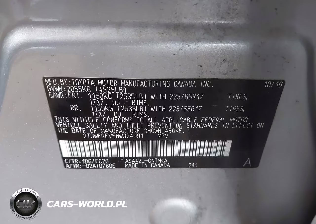 2017 Toyota Rav4 Xle VIN:2T3WFREV5HW324991 - 9