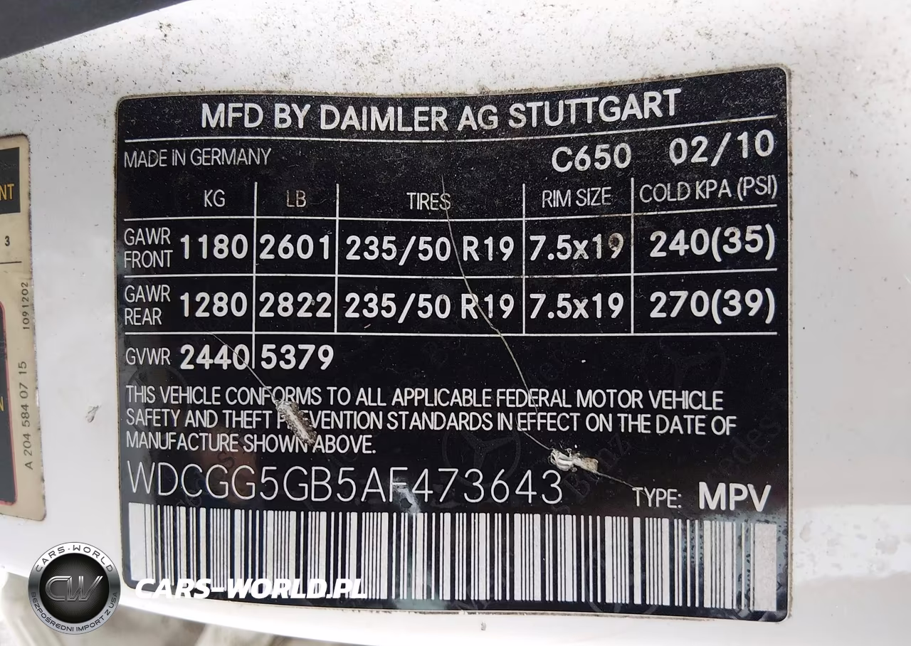 2010 Mercedes-Benz Glk 350 VIN:WDCGG5GB5AF473643 - 9
