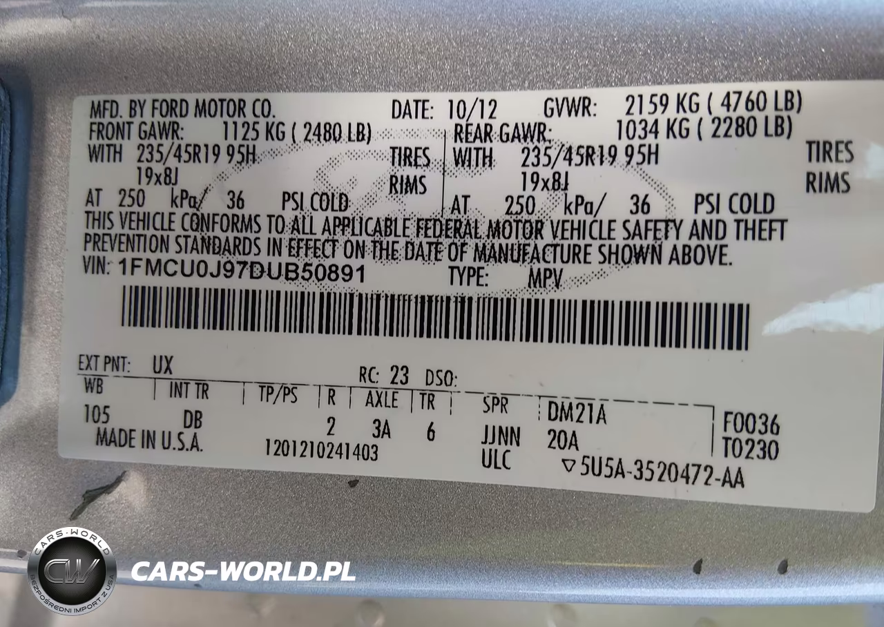 2013 Ford Escape Titanium VIN:1FMCU0J97DUB50891 - 9