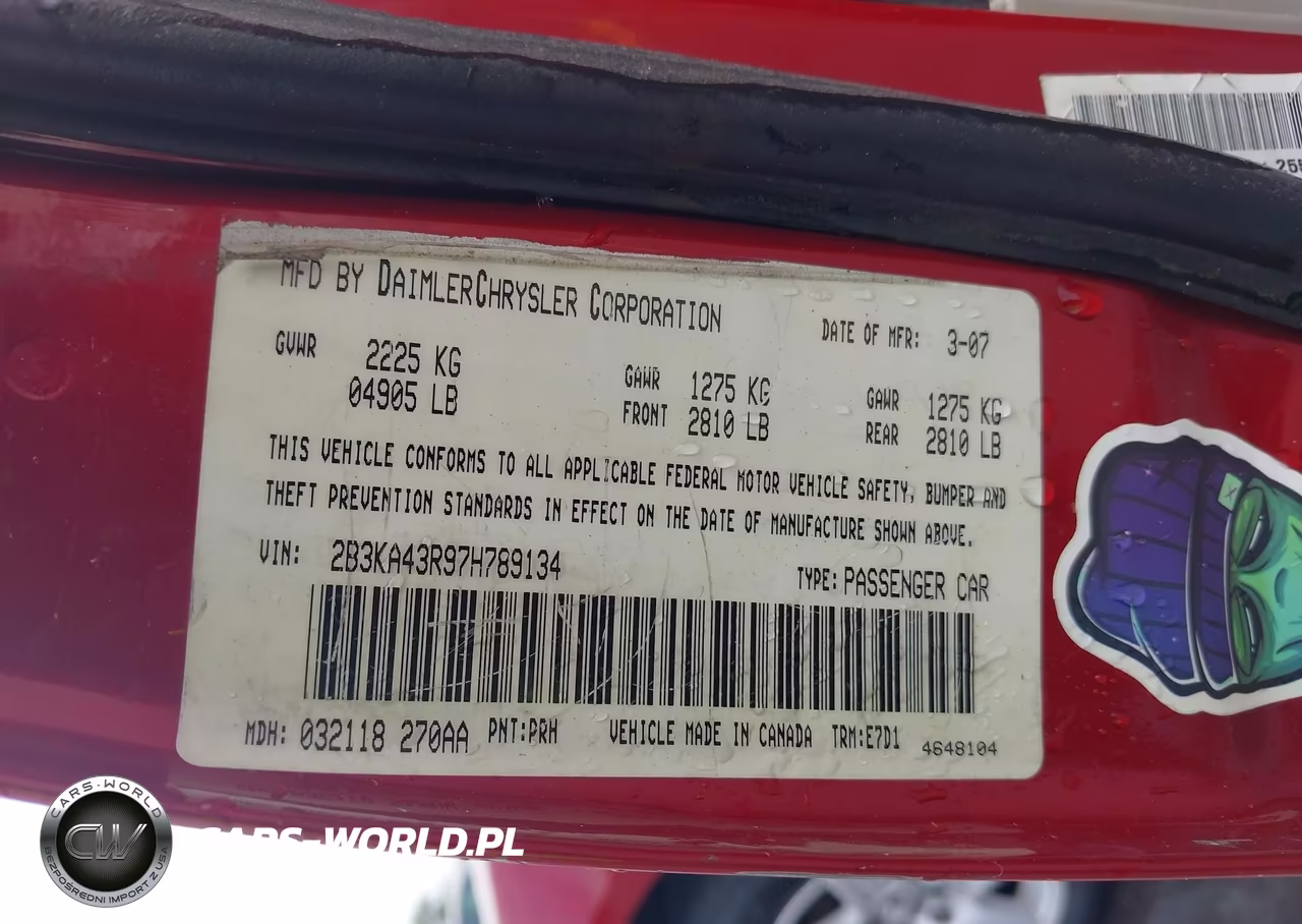 2007 Dodge Charger VIN:2B3KA43R97H789134 - 9
