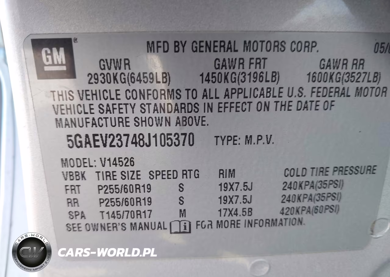 2008 Buick Enclave Cxl VIN:5GAEV23748J105370 - 9