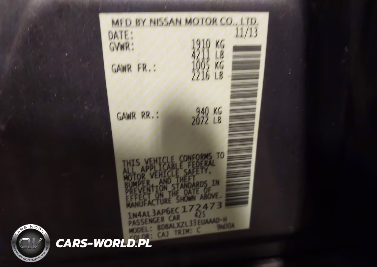 2014 Nissan Altima 2.5 Sl VIN:1N4AL3AP6EC172473 - 9