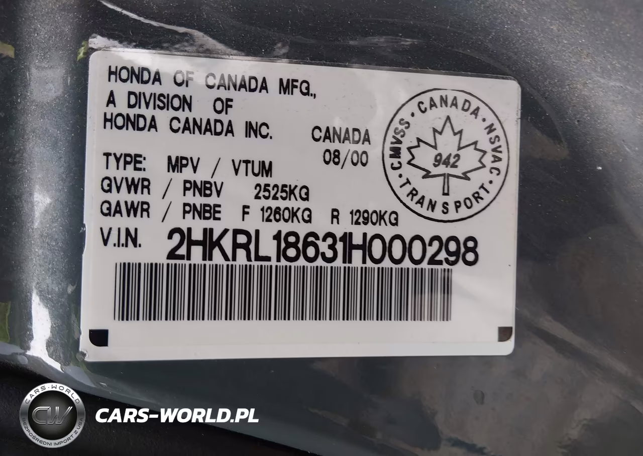 2001 Honda Odyssey Ex VIN:2HKRL18631H000298 - 9