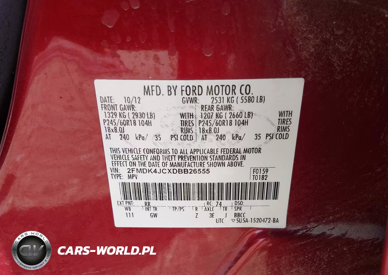 2013 Ford Edge Sel VIN:2FMDK4JCXDBB26555 - 9