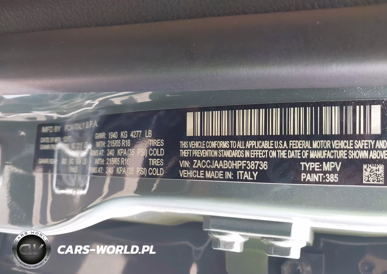 2017 Jeep Renegade VIN:ZACCJAAB0HPF38736 - 9
