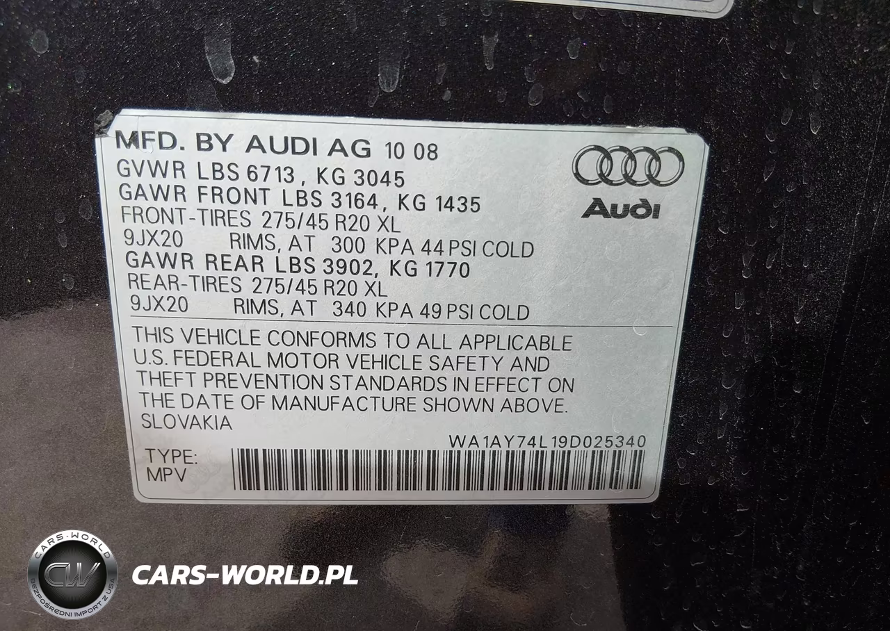 2009 Audi Q7 3.6 5 Passenger-3.6 Premium VIN:WA1AY74L19D025340 - 9