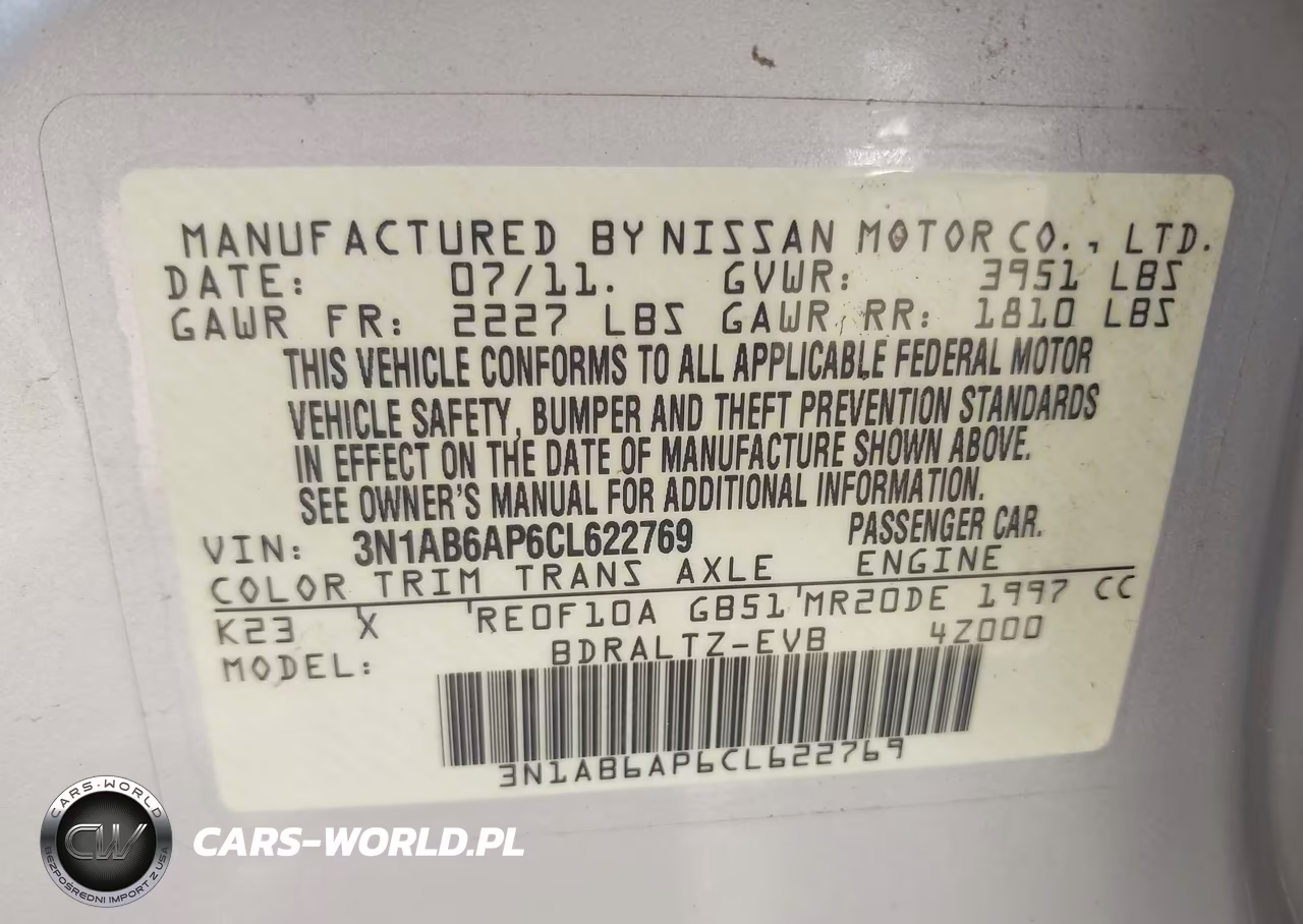 2012 Nissan Sentra 2.0 Sr VIN:3N1AB6AP6CL622769 - 9