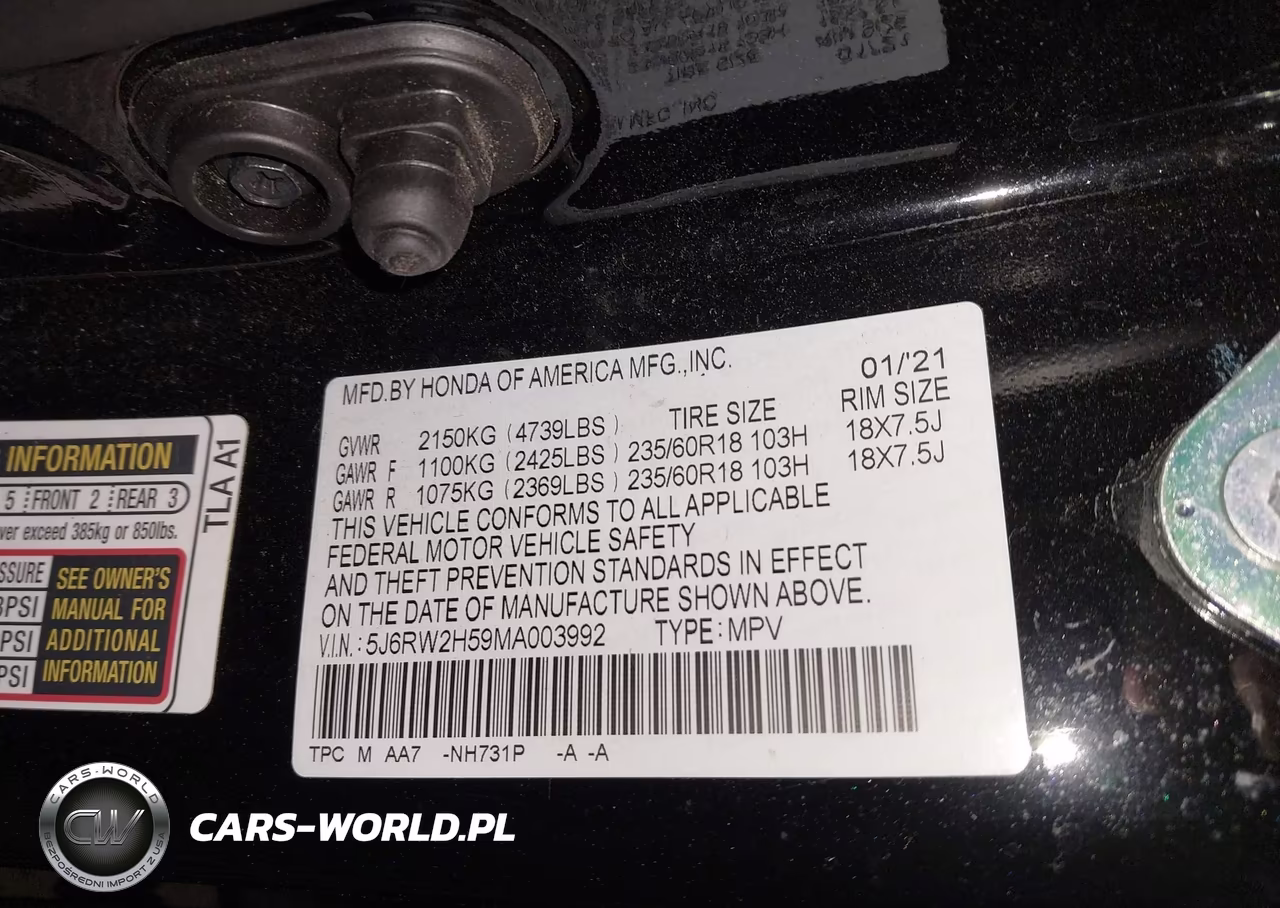 2021 Honda Cr-V Awd Ex VIN:5J6RW2H59MA003992 - 9