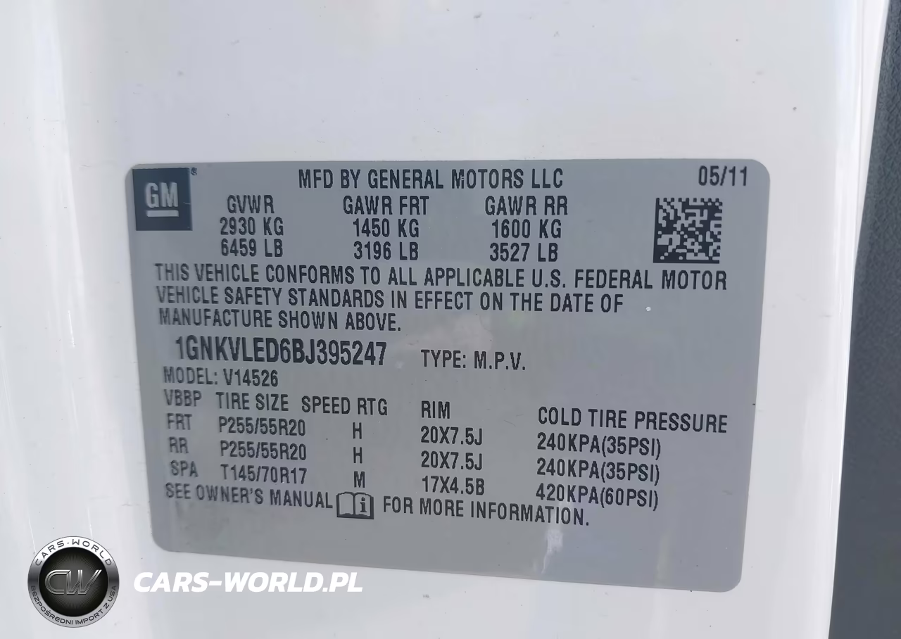 2011 Chevrolet Traverse Ltz VIN:1GNKVLED6BJ395247 - 9