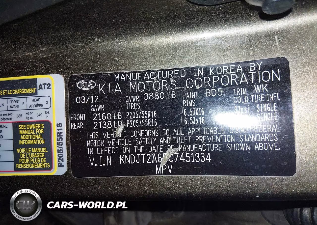2012 Kia Soul + VIN:KNDJT2A65C7451334 - 9