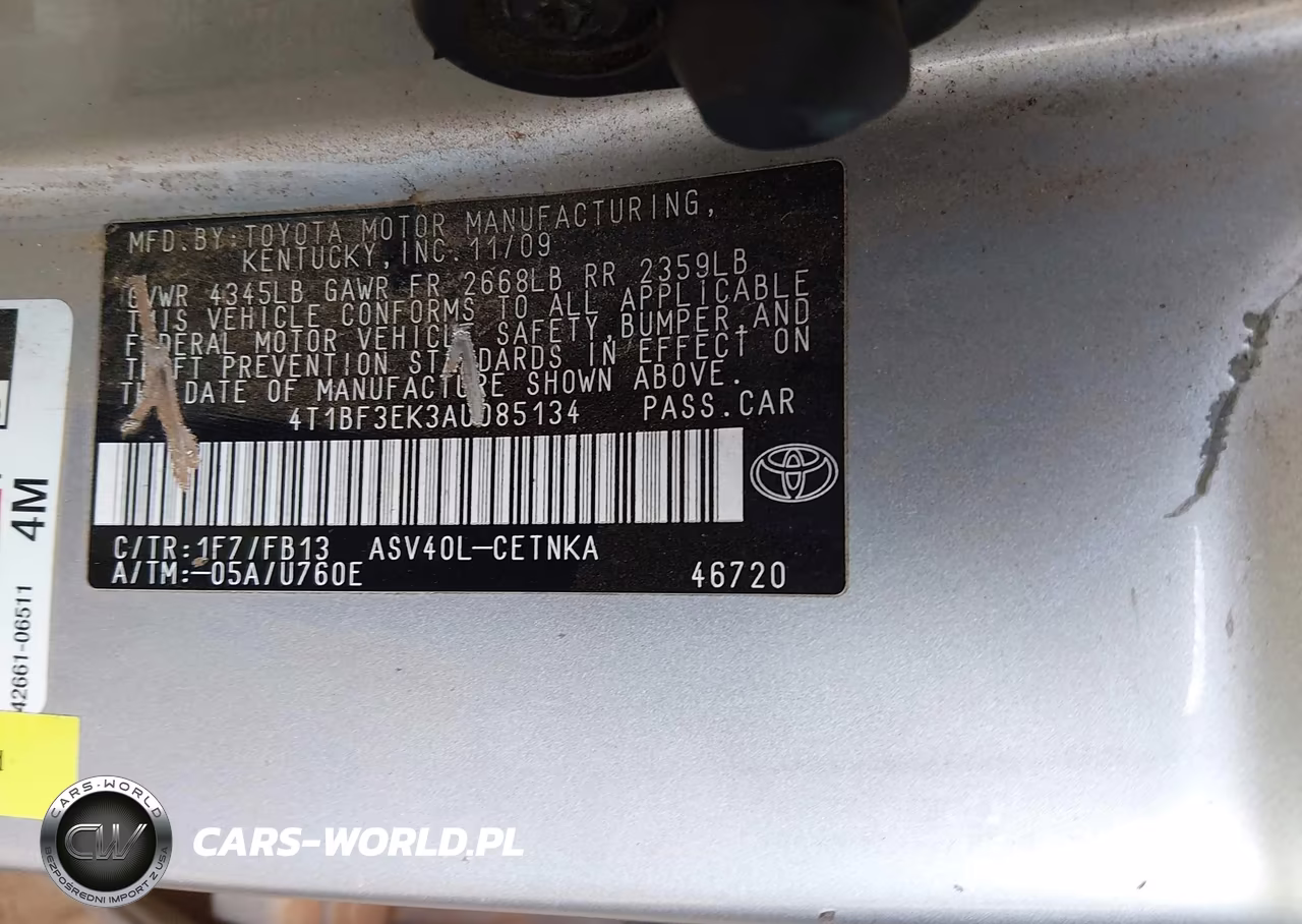 2010 Toyota Camry Le VIN:4T1BF3EK3AU085134 - 9