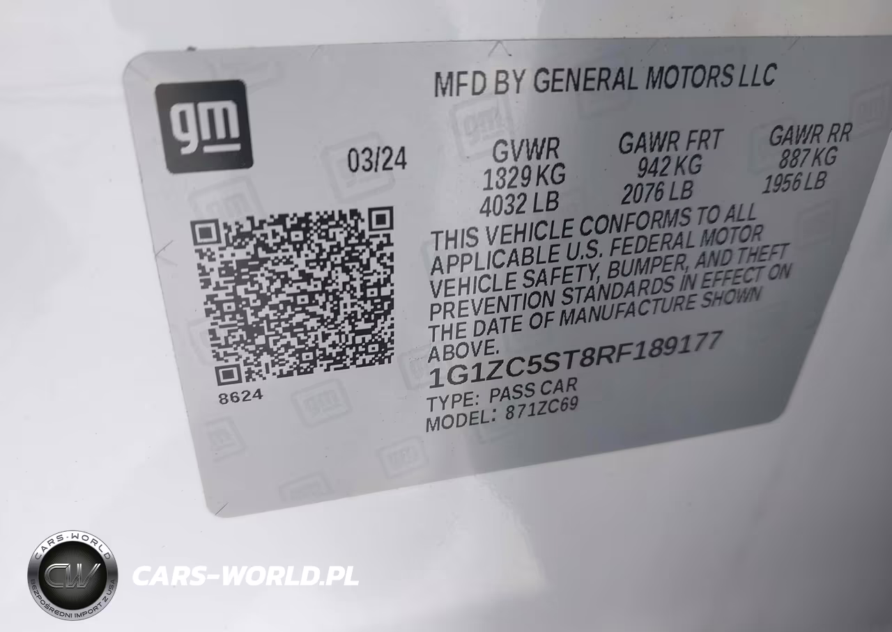 2024 Chevrolet Malibu Fwd 1Fl VIN:1G1ZC5ST8RF189177 - 9