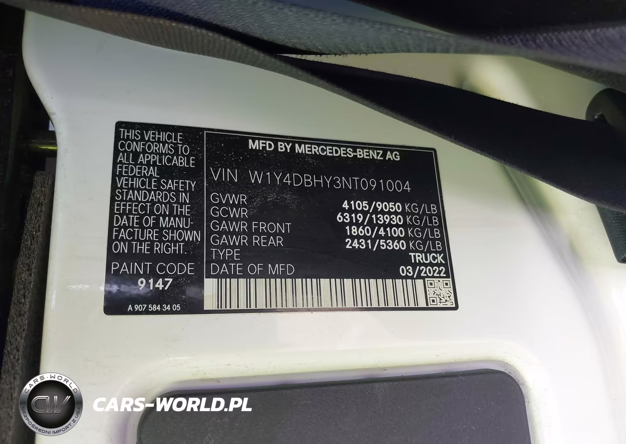 2022 Mercedes-Benz Sprinter 2500 Standard Roof I4 Diesel VIN:W1Y4DBHY3NT091004 - 9