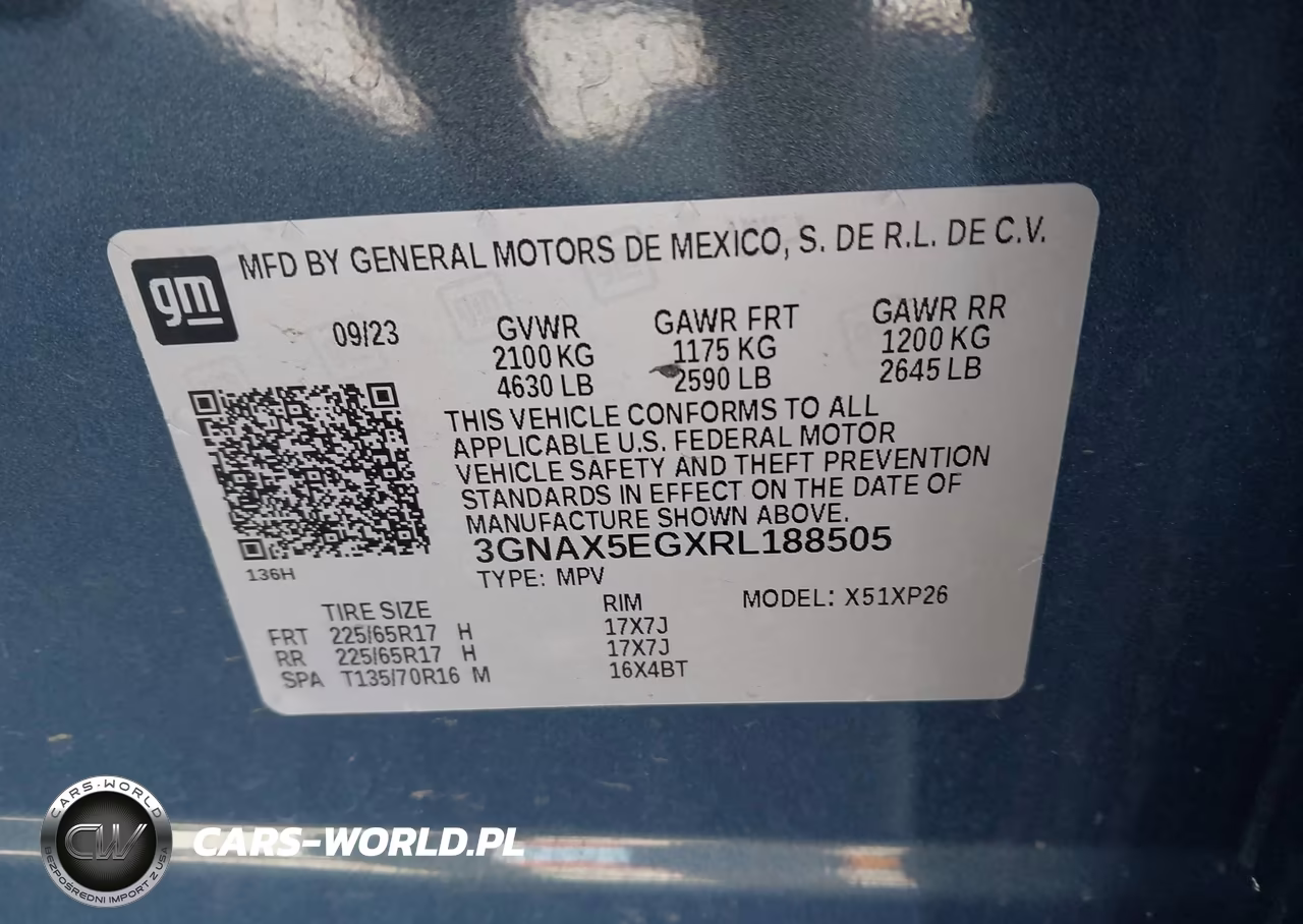 2024 Chevrolet Equinox Awd 1Fl VIN:3GNAX5EGXRL188505 - 9