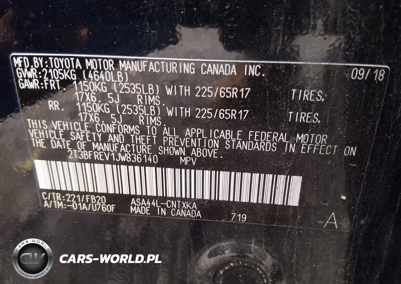 2018 Toyota Rav4 Le VIN:2T3BFREV1JW836140 - 9