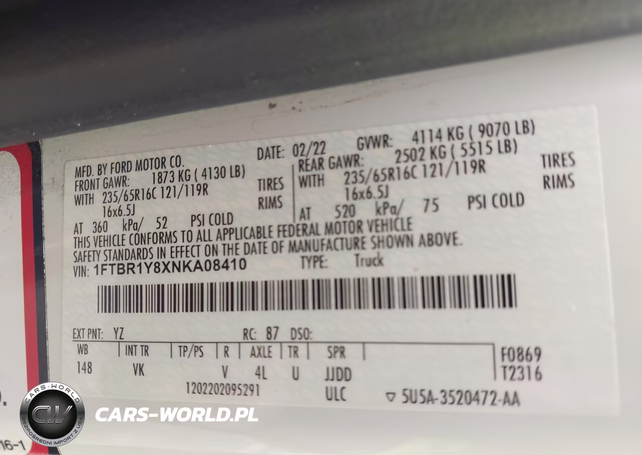 2022 Ford Transit-250 VIN:1FTBR1Y8XNKA08410 - 9
