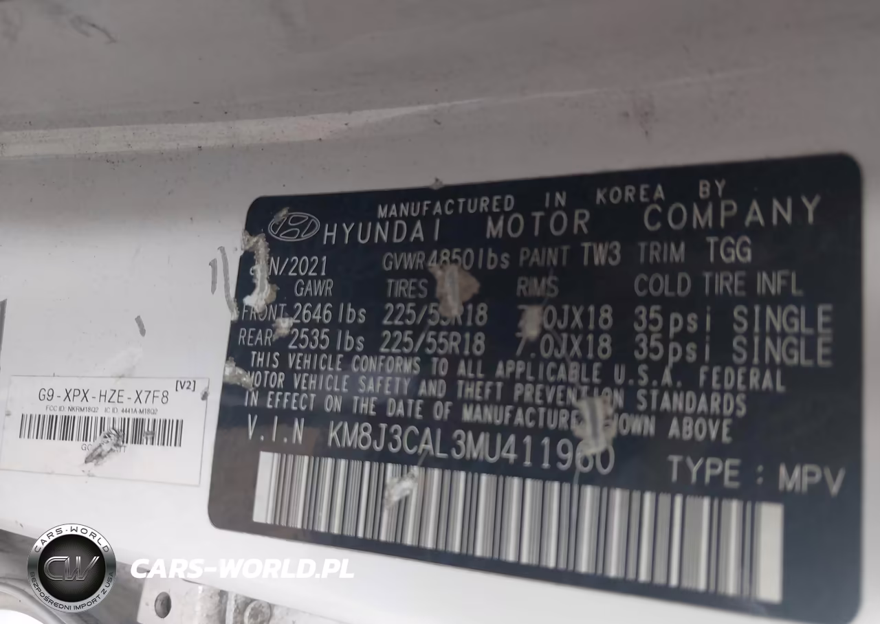 2021 Hyundai Tucson Sel VIN:KM8J3CAL3MU411960 - 9