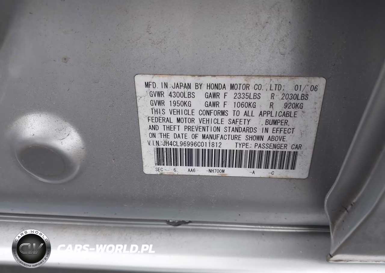 2006 Acura Tsx VIN:JH4CL96996C011812 - 9