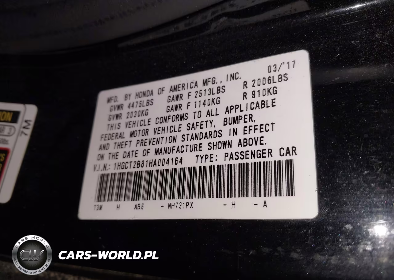 2017 Honda Accord Ex-L V6 VIN:1HGCT2B81HA004164 - 9