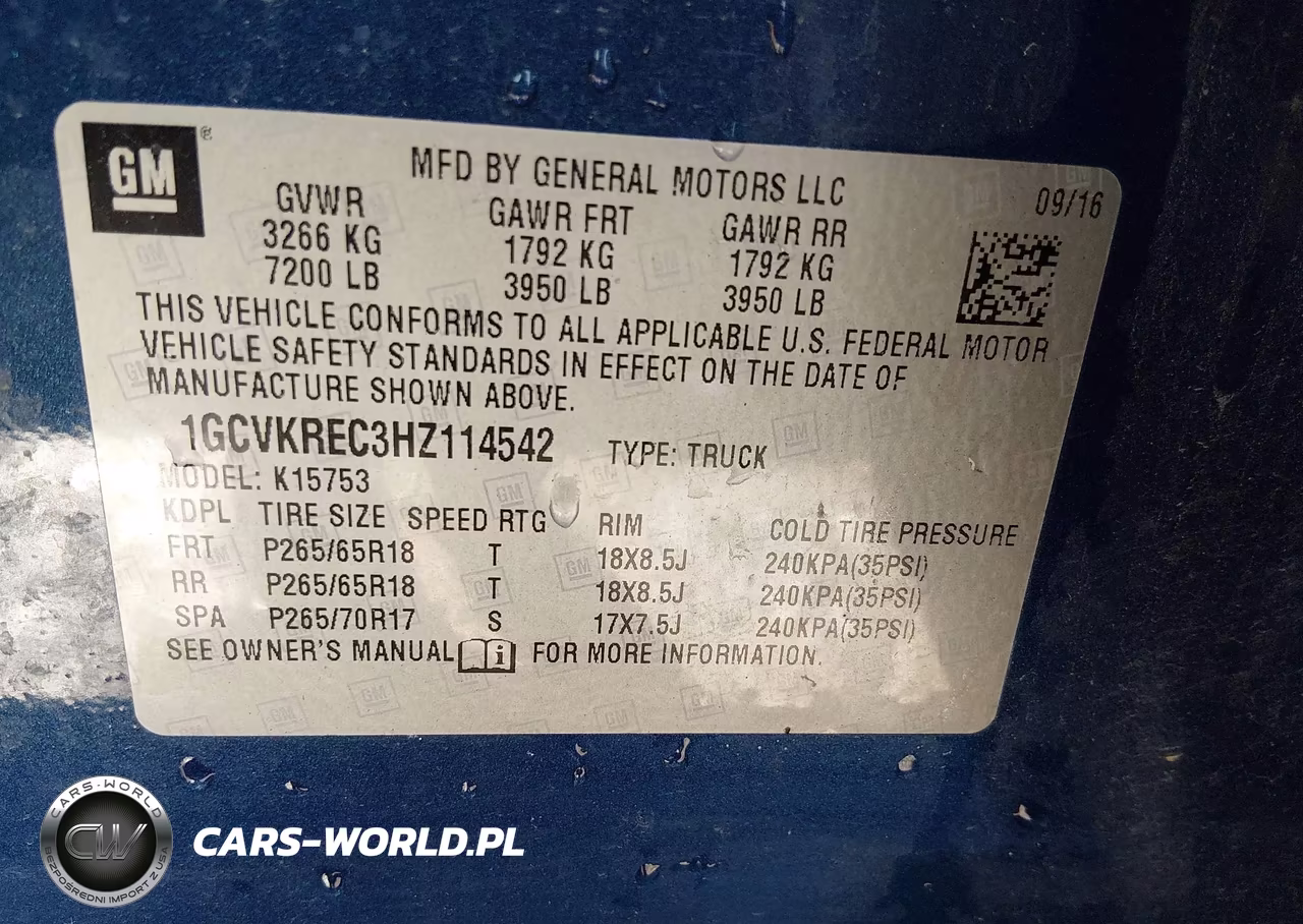 2017 Chevrolet Silverado 1500 2Lt VIN:1GCVKREC3HZ114542 - 9