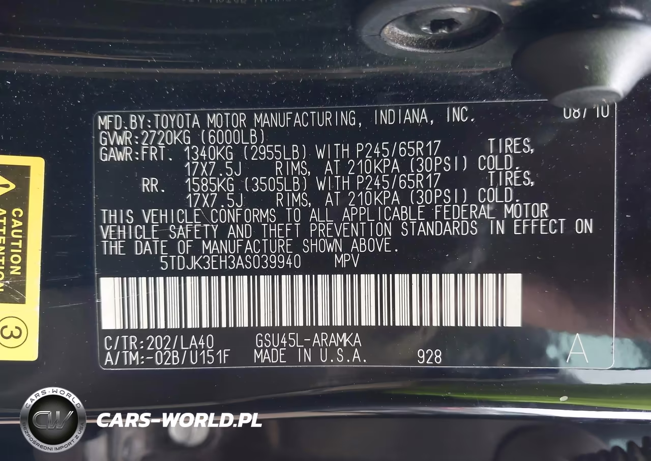 2010 Toyota Highlander Se V6 VIN:5TDJK3EH3AS039940 - 9