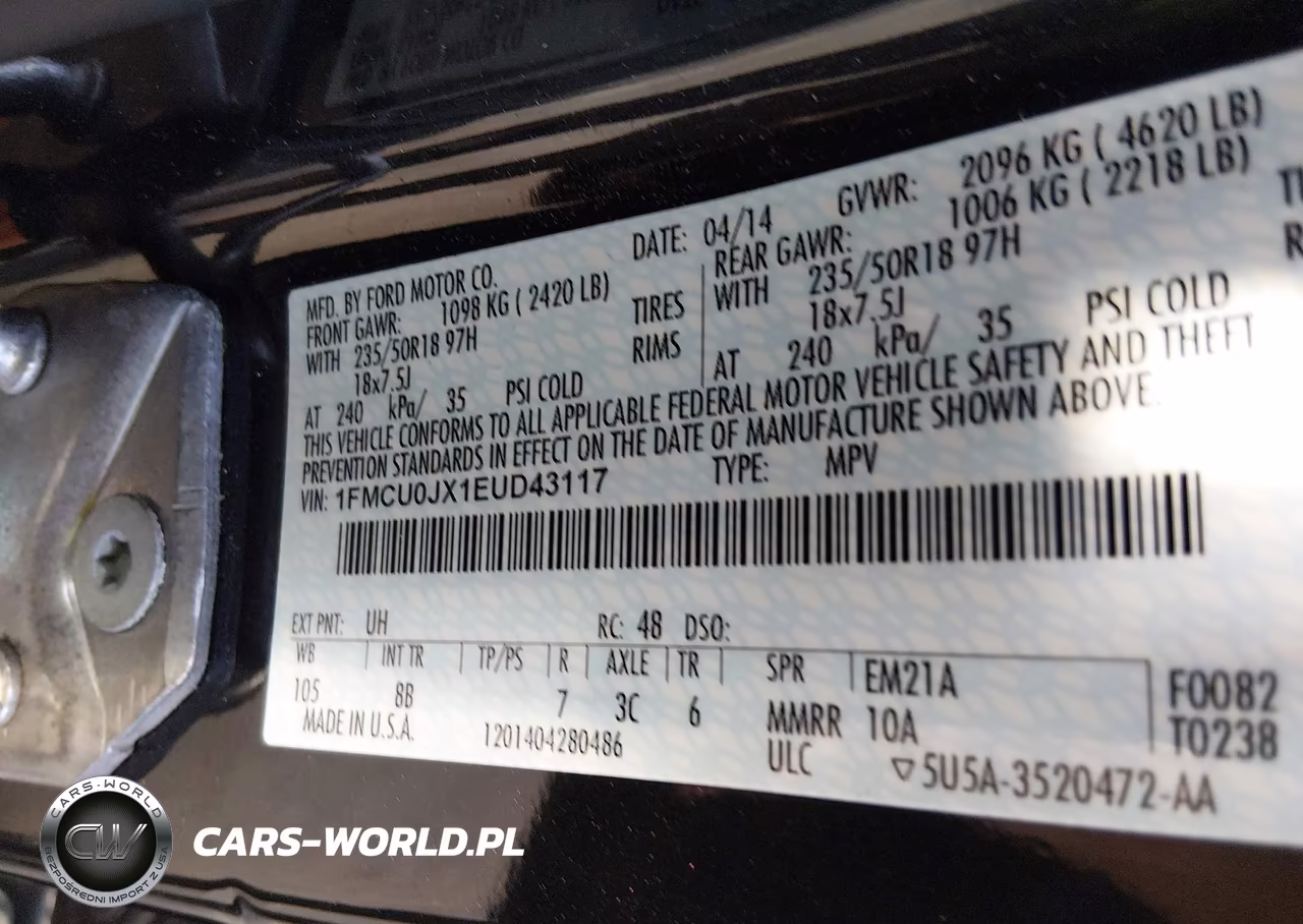 2014 Ford Escape Titanium VIN:1FMCU0JX1EUD43117 - 9