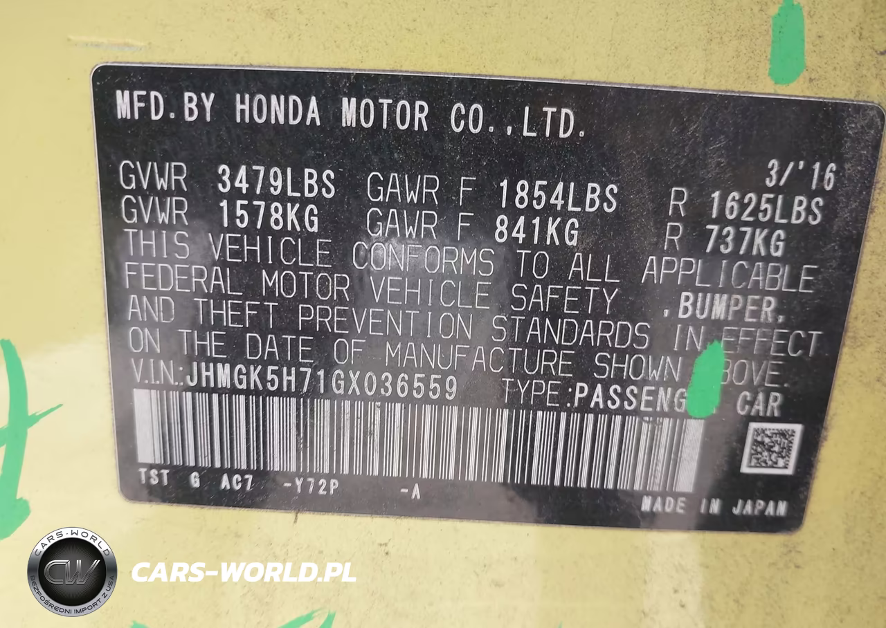 2016 Honda Fit Ex VIN:JHMGK5H71GX036559 - 9