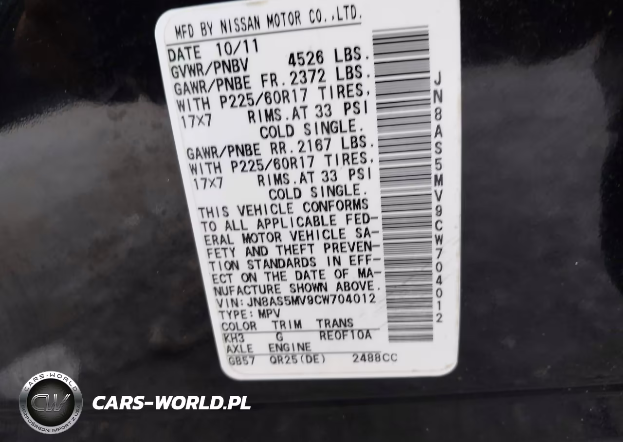 2012 Nissan Rogue Sv VIN:JN8AS5MV9CW704012 - 9