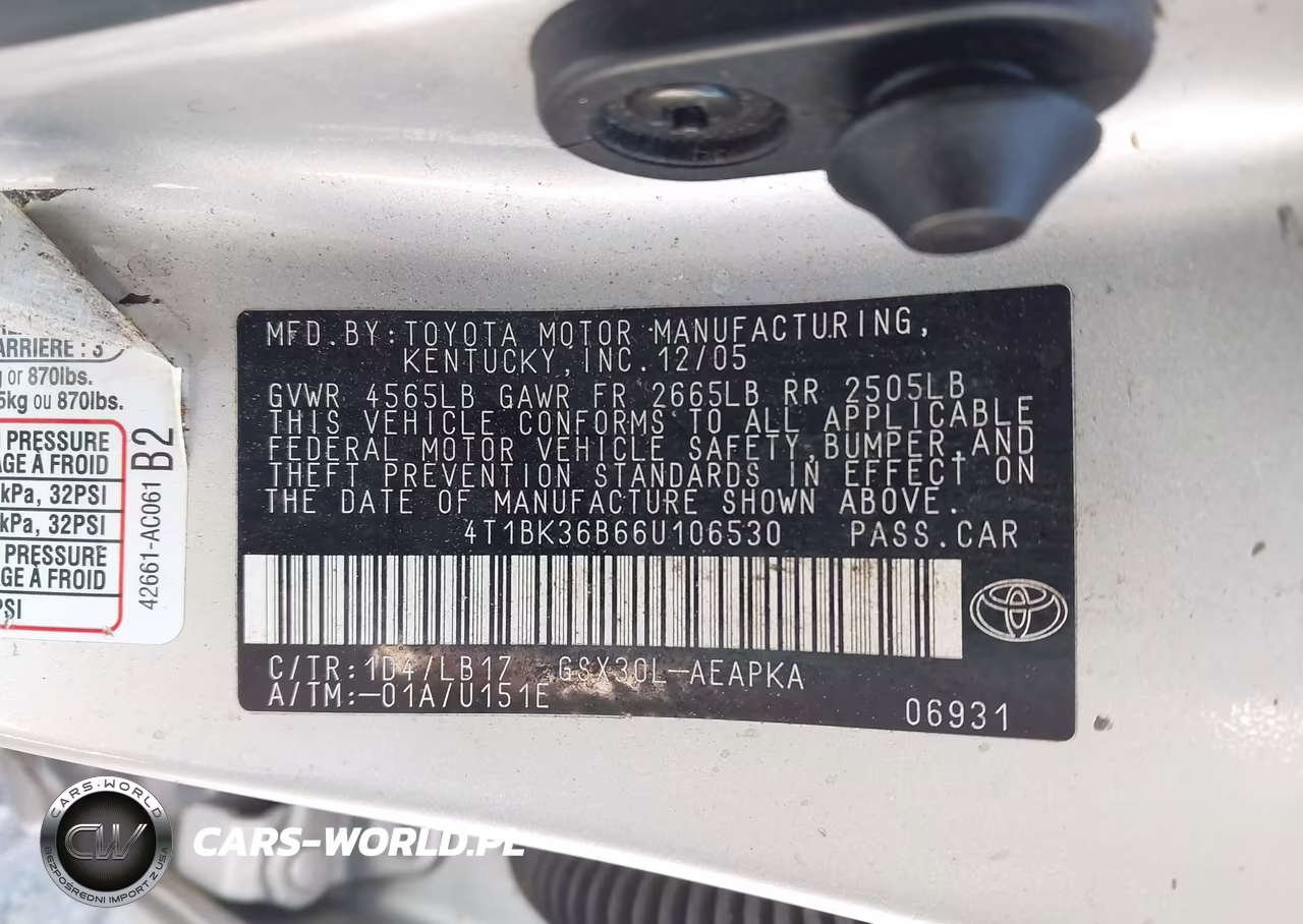 2006 Toyota Avalon Limited VIN:4T1BK36B66U106530 - 9