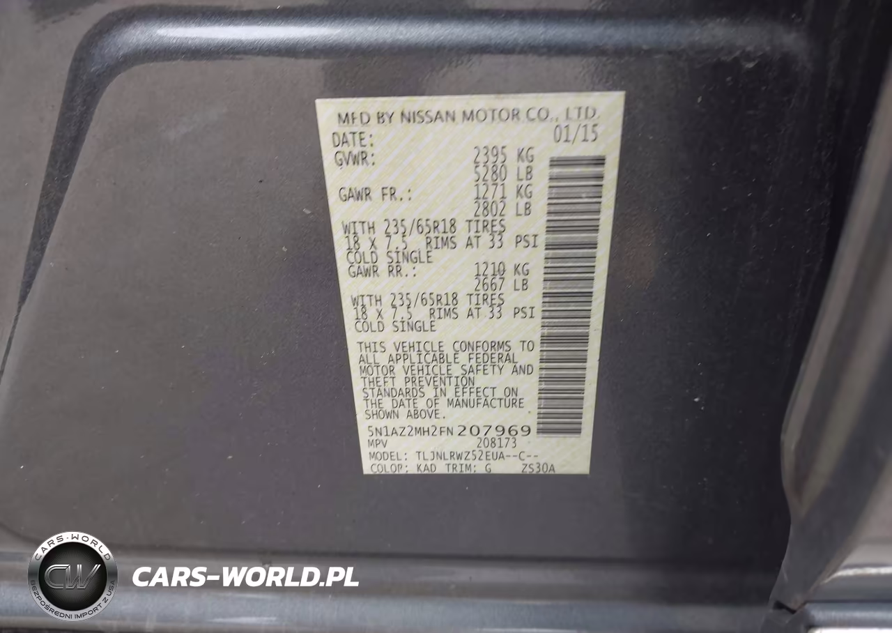 2015 Nissan Murano Sl VIN:5N1AZ2MH2FN207969 - 9