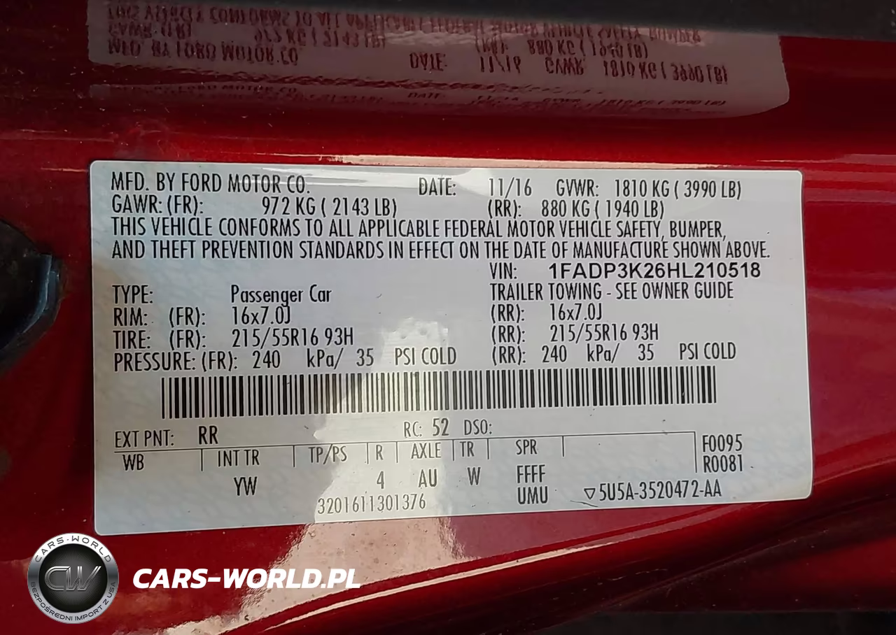 2017 Ford Focus Se VIN:1FADP3K26HL210518 - 9
