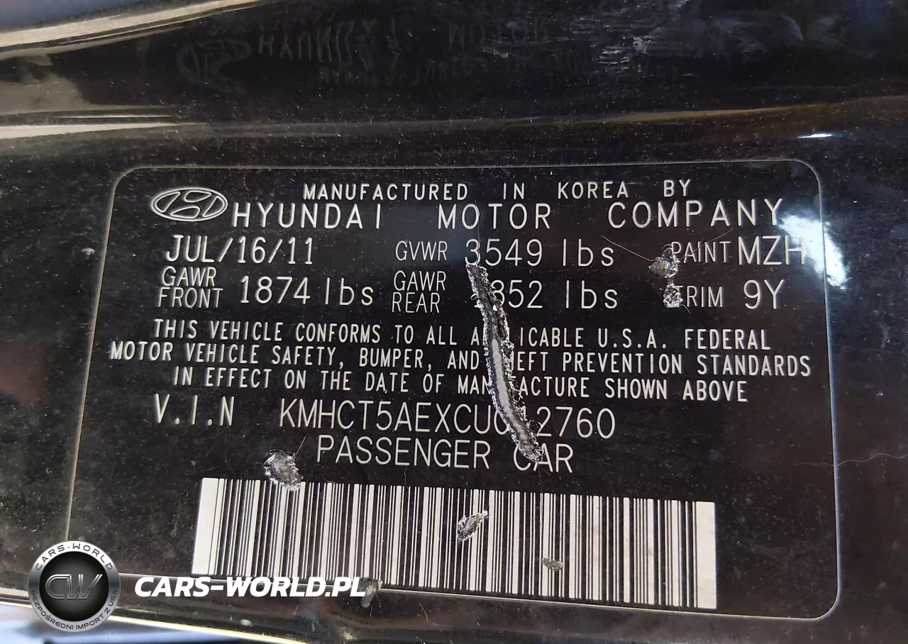 2012 Hyundai Accent Gs VIN:KMHCT5AEXCU012760 - 9