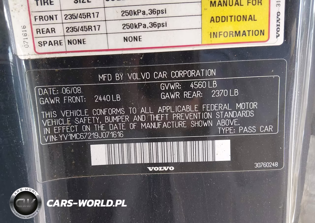 2009 Volvo C70 T5 M (Retail Only) VIN:YV1MC67219J071616 - 9