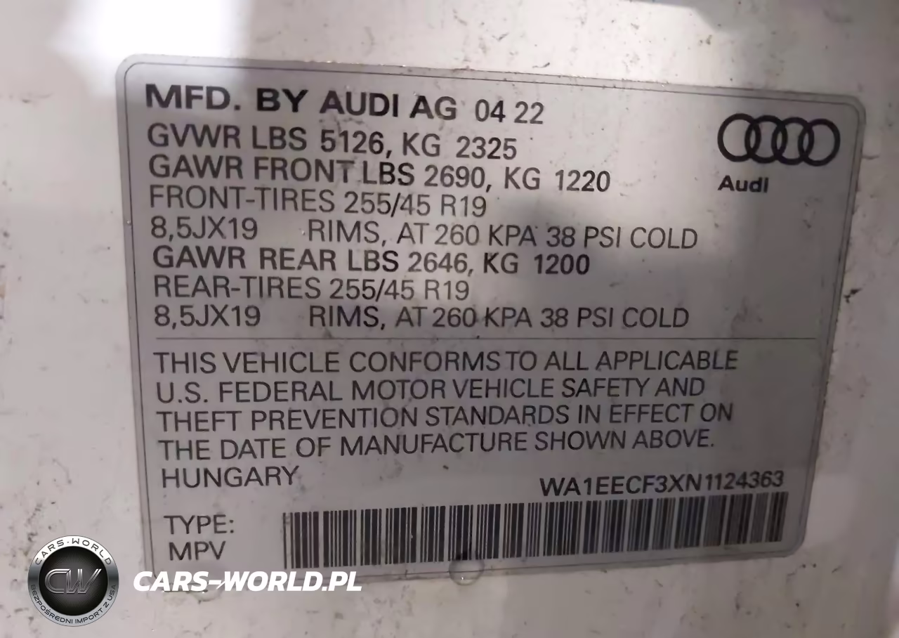 2022 Audi Q3 Premium Plus 45 Tfsi S Line Quattro Tiptronic VIN:WA1EECF3XN1124363 - 9