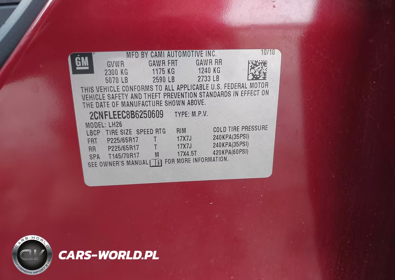 2011 Chevrolet Equinox 1Lt VIN:2CNFLEEC8B6250609 - 9