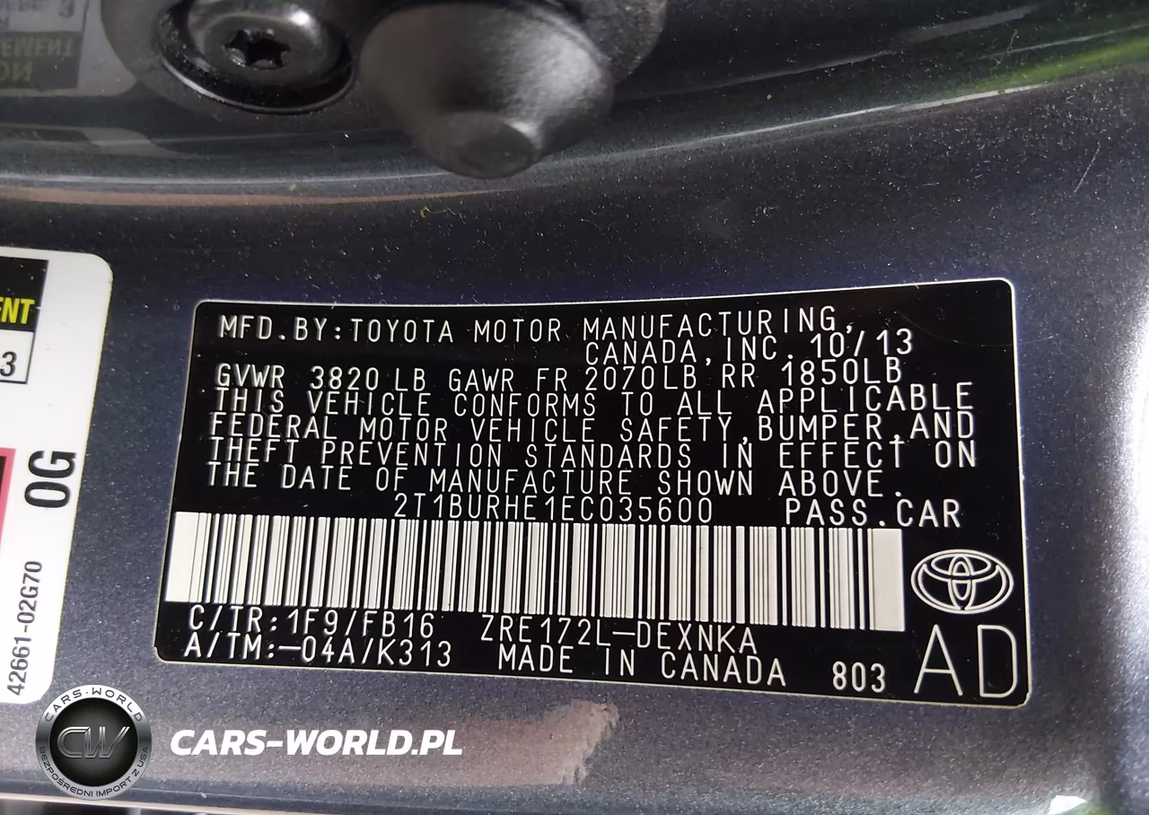 2014 Toyota Corolla Le VIN:2T1BURHE1EC035600 - 9