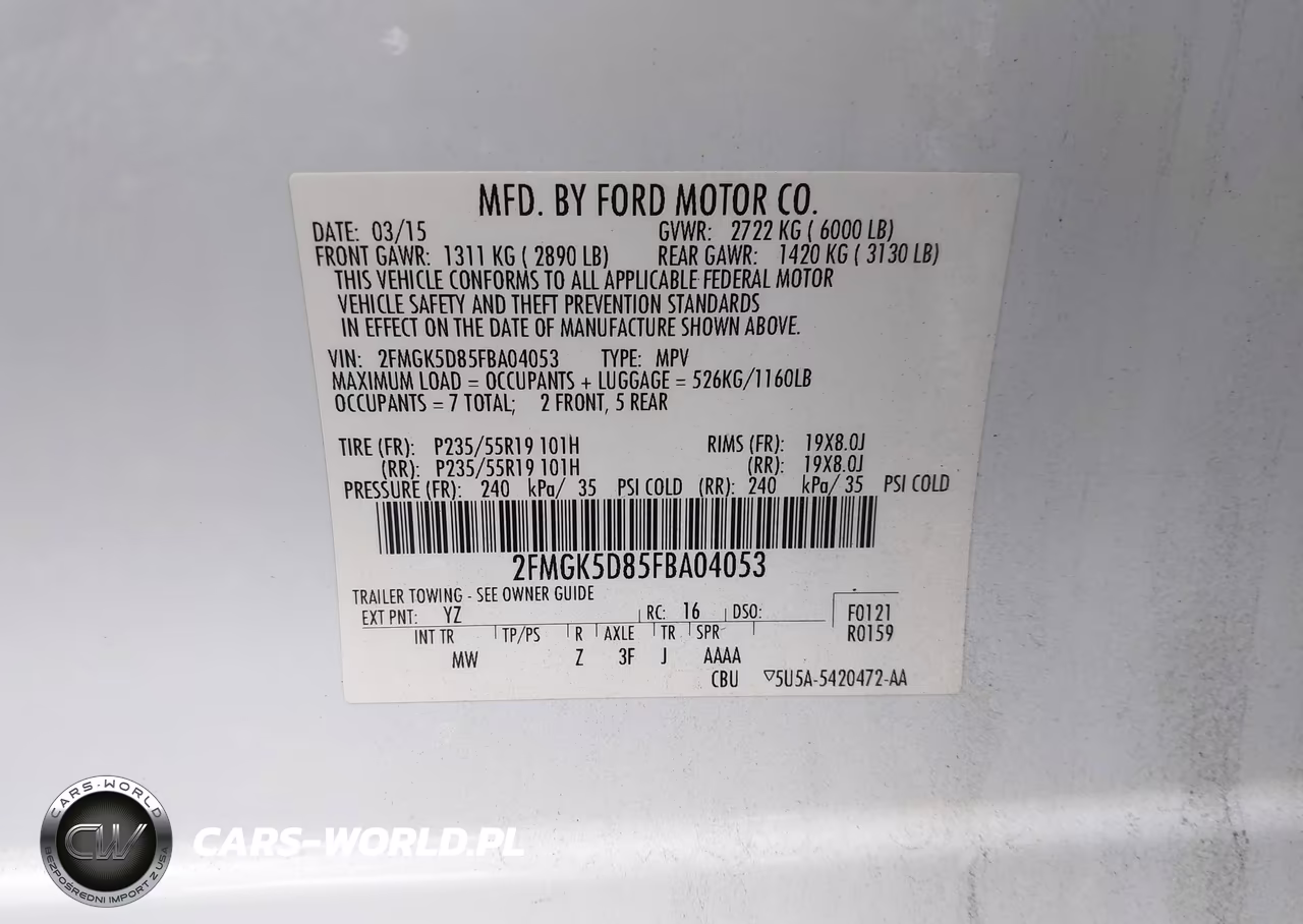 2015 Ford Flex Limited VIN:2FMGK5D85FBA04053 - 9