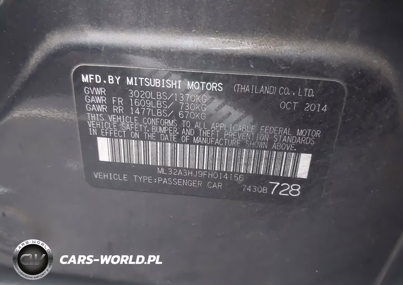 2015 Mitsubishi Mirage De-Rf VIN:ML32A3HJ9FH014156 - 9