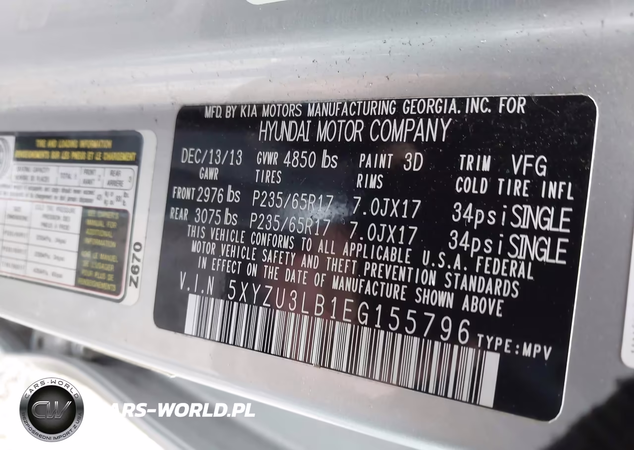 2014 Hyundai Santa Fe Sport 2.4L VIN:5XYZU3LB1EG155796 - 9