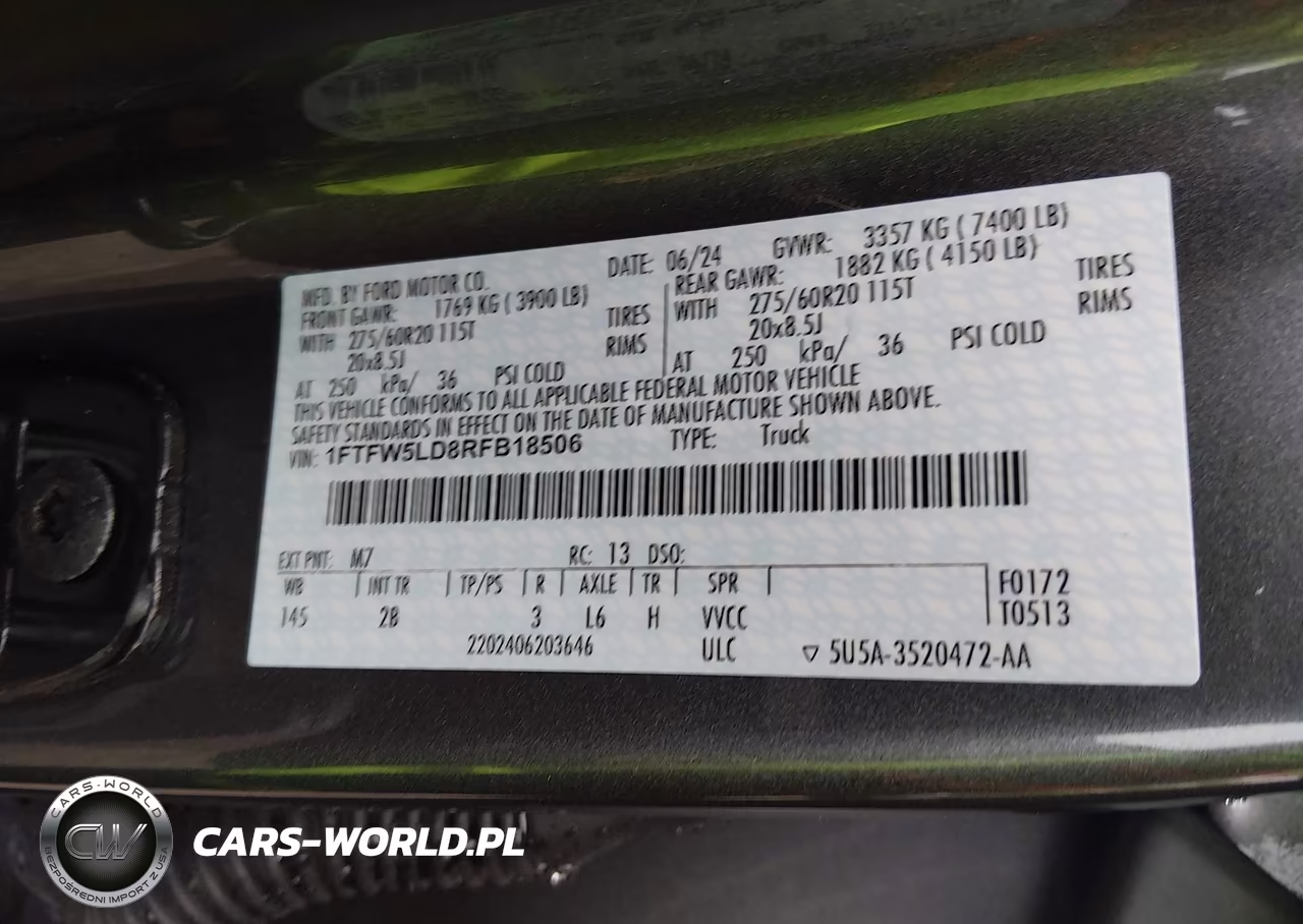 2024 Ford F-150 Lariat VIN:1FTFW5LD8RFB18506 - 9