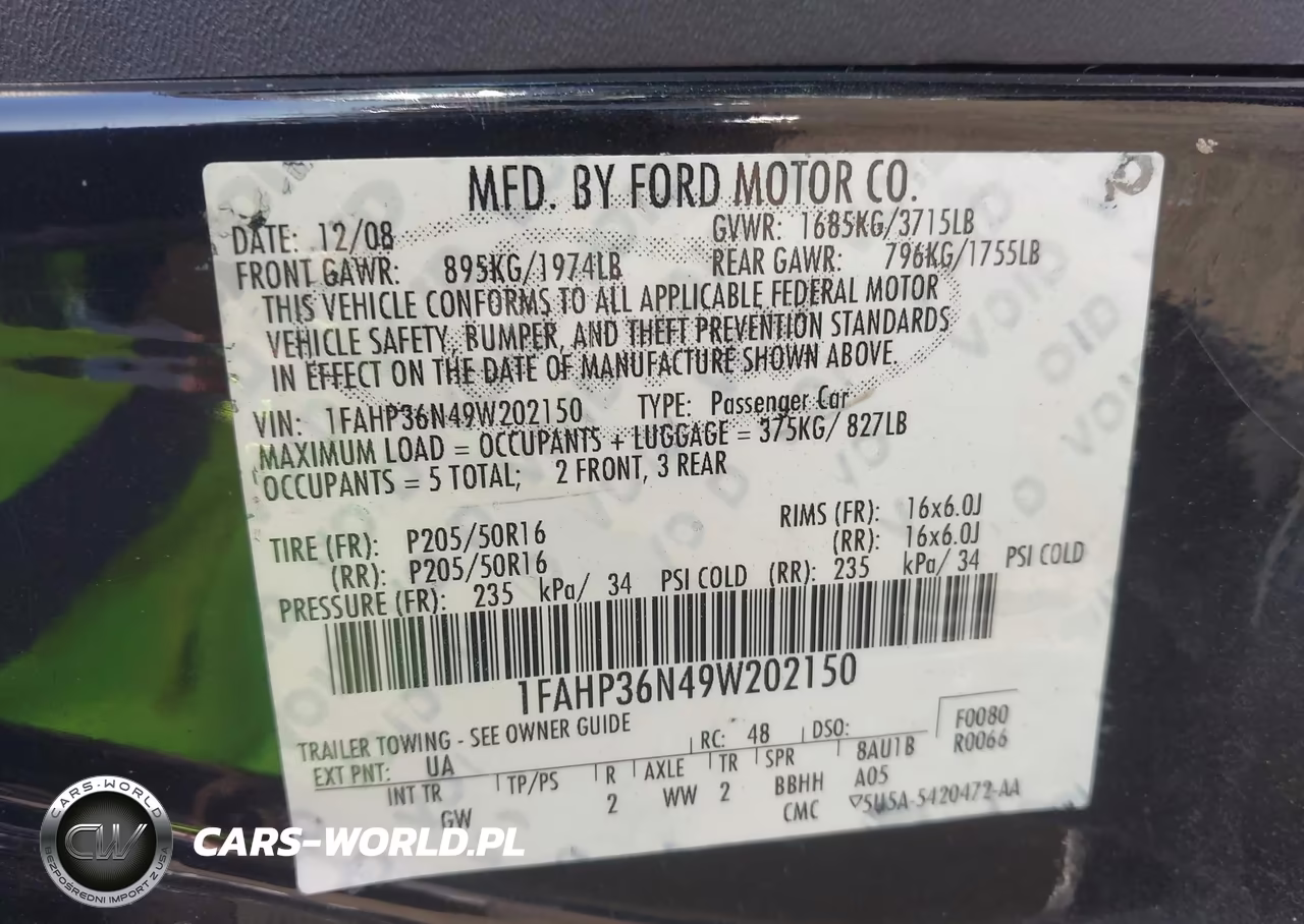 2009 Ford Focus Ses VIN:1FAHP36N49W202150 - 9