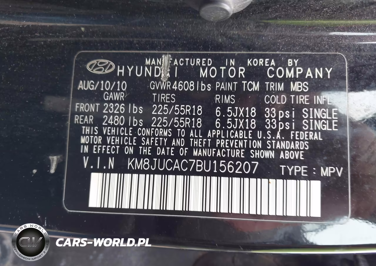 2011 Hyundai Tucson Limited VIN:KM8JUCAC7BU156207 - 9