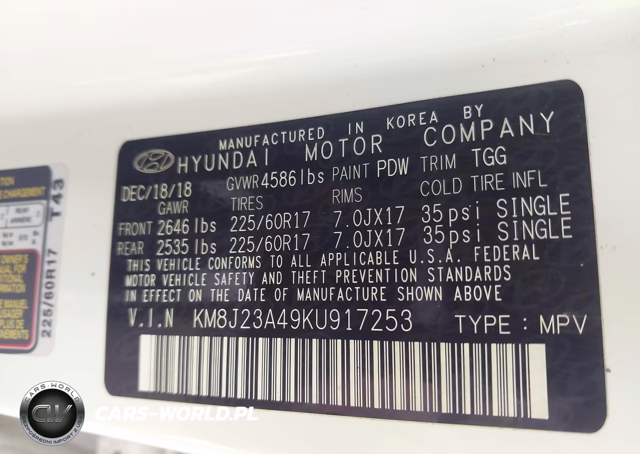 2019 Hyundai Tucson Se VIN:KM8J23A49KU917253 - 9