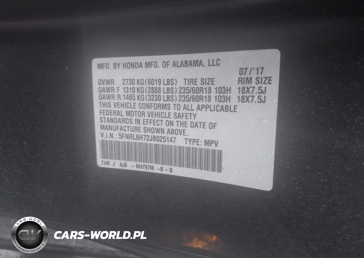 2018 Honda Odyssey Ex-L VIN:5FNRL6H72JB025147 - 9
