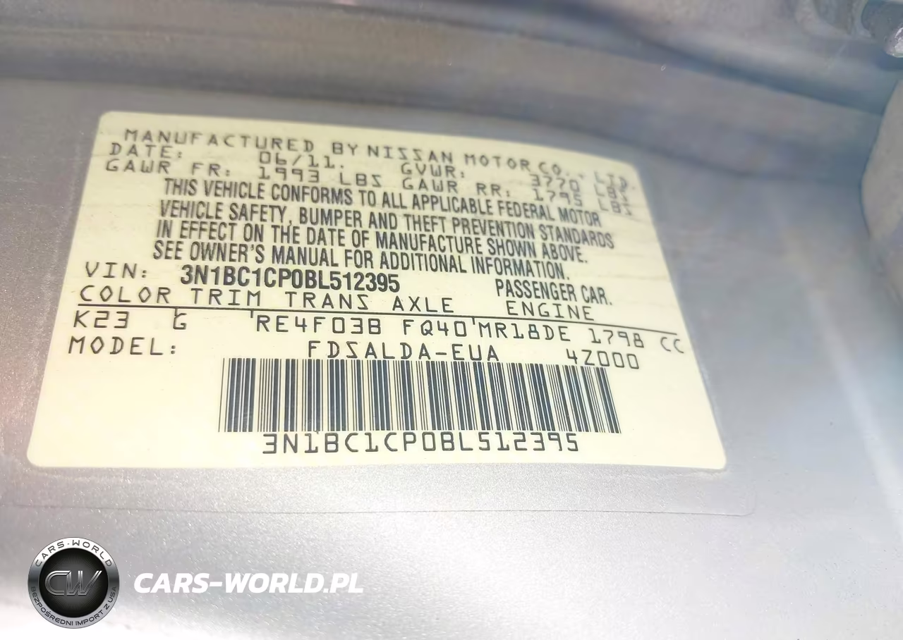 2011 Nissan Versa 1.8S VIN:3N1BC1CP0BL512395 - 9