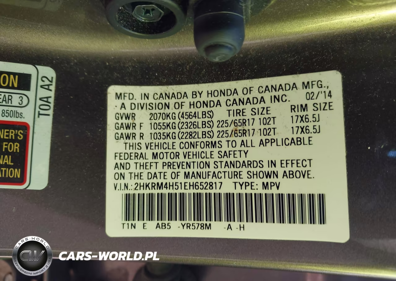2014 Honda Cr-V Ex VIN:2HKRM4H51EH652817 - 9